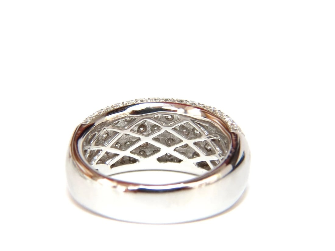 2.77CT FULL CUT DIAMONDS BEAD SET WIDE BAND RING 18KT 10MM SIZE 6.75 *v - 6