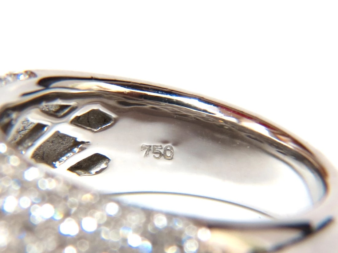 2.77CT FULL CUT DIAMONDS BEAD SET WIDE BAND RING 18KT 10MM SIZE 6.75 *v - 7