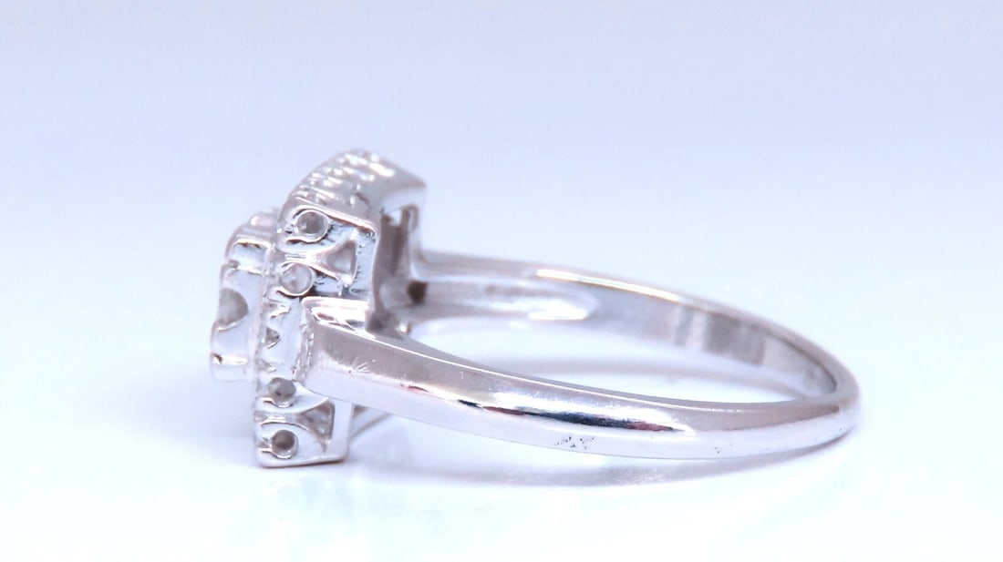 Platinum Natural Diamond Ring .40ct Vintage*v - 3