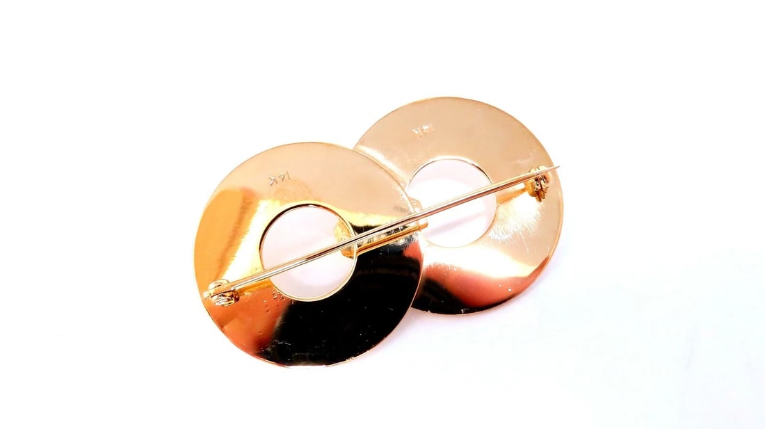 Art Deco Iconic Double Pin Circular Ray 14kt** - 2