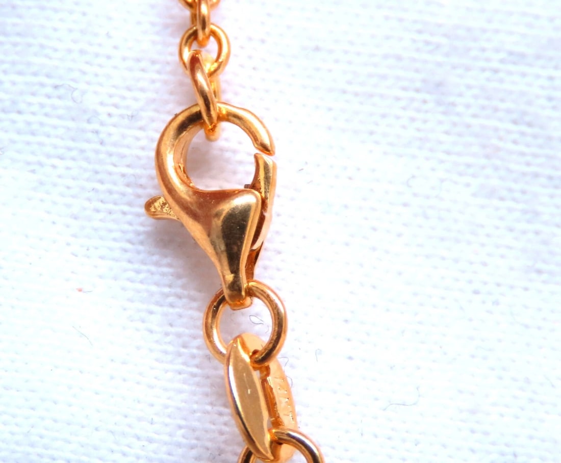 16ct Natural Ruby Sapphire Yard Necklace 14kt Gold ** - 4