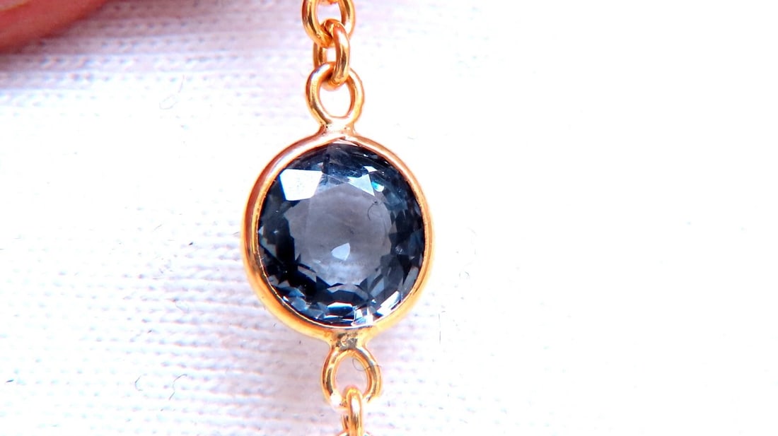 16ct Natural Ruby Sapphire Yard Necklace 14kt Gold ** - 7