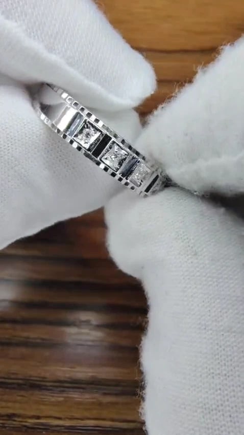 .10ct Natural Diamonds Square Box Mod Deco Mens Ring 14kt Size 11 *v - 2
