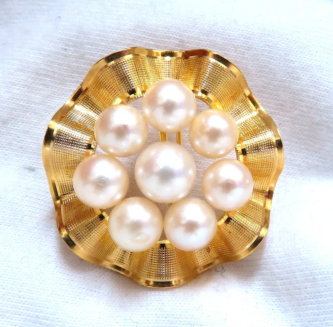 Cluster South Sea Pearls Pin 14kt Gold** - 3