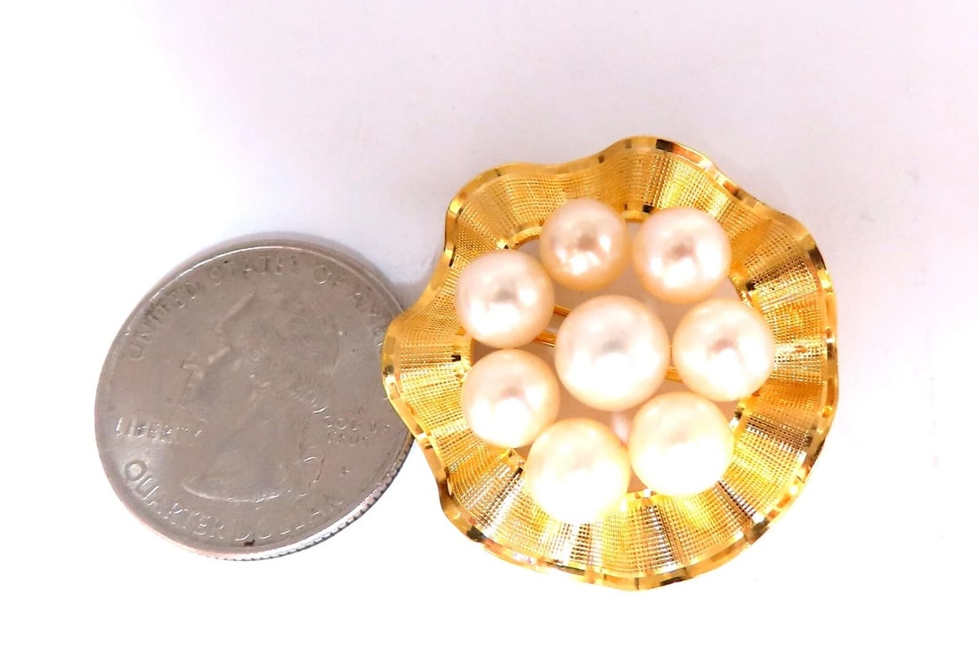 Cluster South Sea Pearls Pin 14kt Gold** - 4