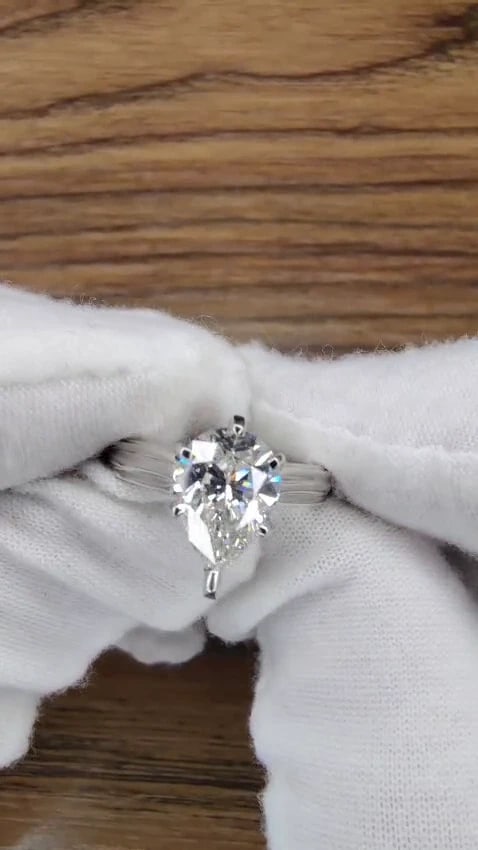 GIA Certified 2.00ct. Pear Brilliant diamond ring I / Si-1 Solitaire Platinum *v - 2