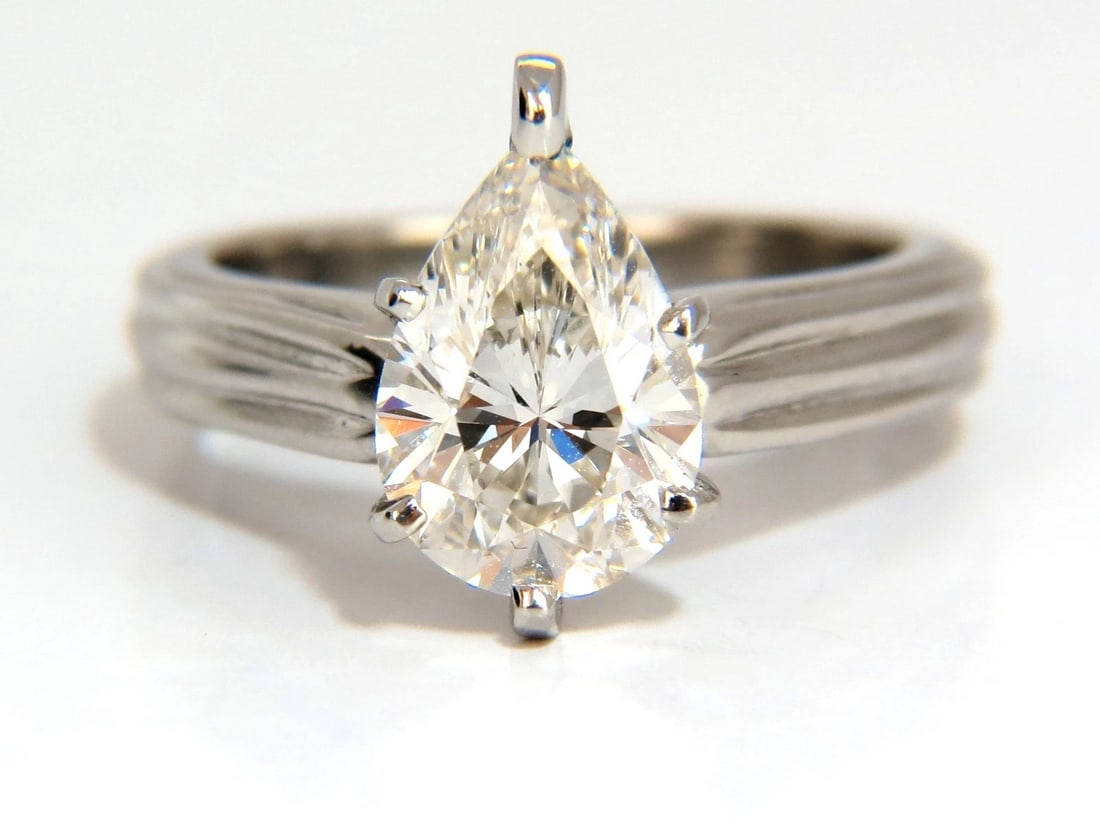 GIA Certified 2.00ct. Pear Brilliant diamond ring I / Si-1 Solitaire Platinum *v - 3
