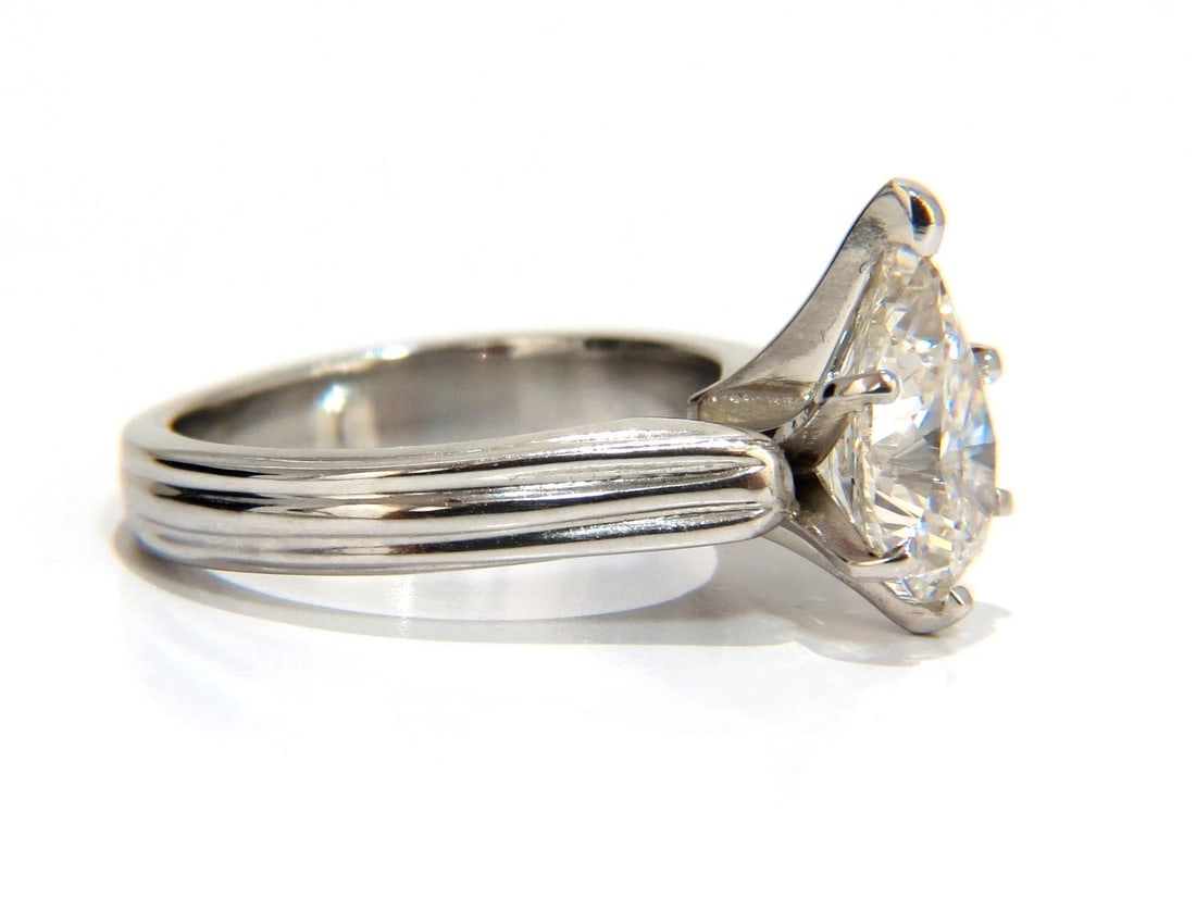 GIA Certified 2.00ct. Pear Brilliant diamond ring I / Si-1 Solitaire Platinum *v - 4