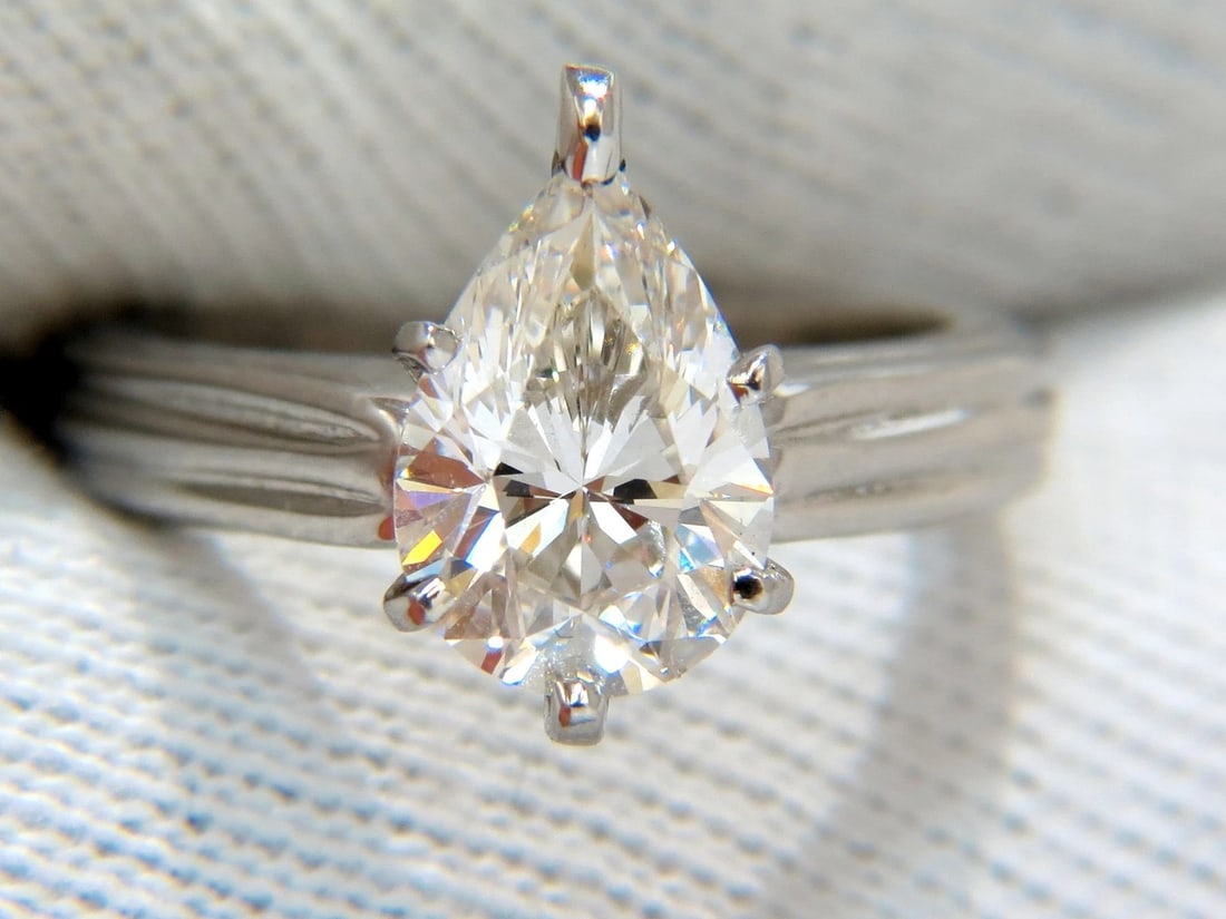 GIA Certified 2.00ct. Pear Brilliant diamond ring I / Si-1 Solitaire Platinum *v - 9