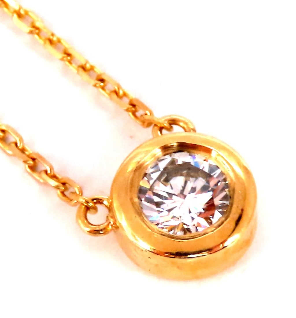 GIA Certified .44ct Diamond Solitaire Necklace G/Vs1** - 2