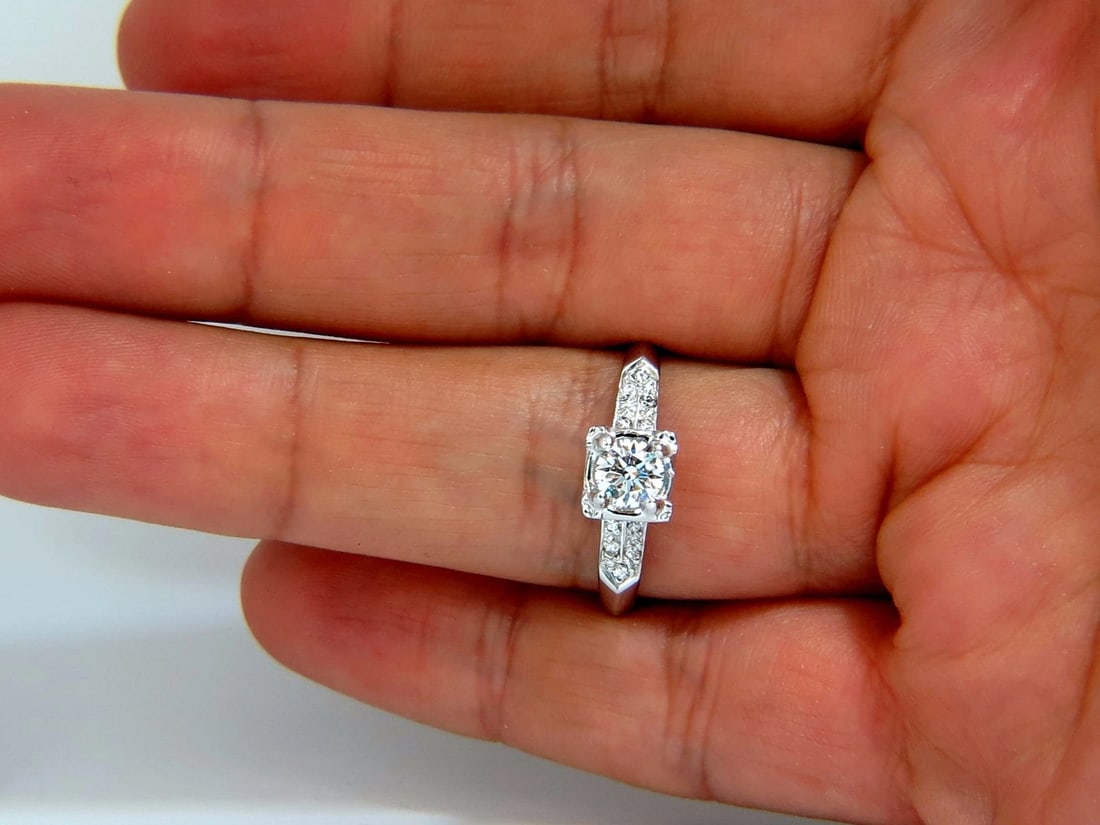 .55ct natural round diamonds vintage raised deck ring 14kt *v - 5