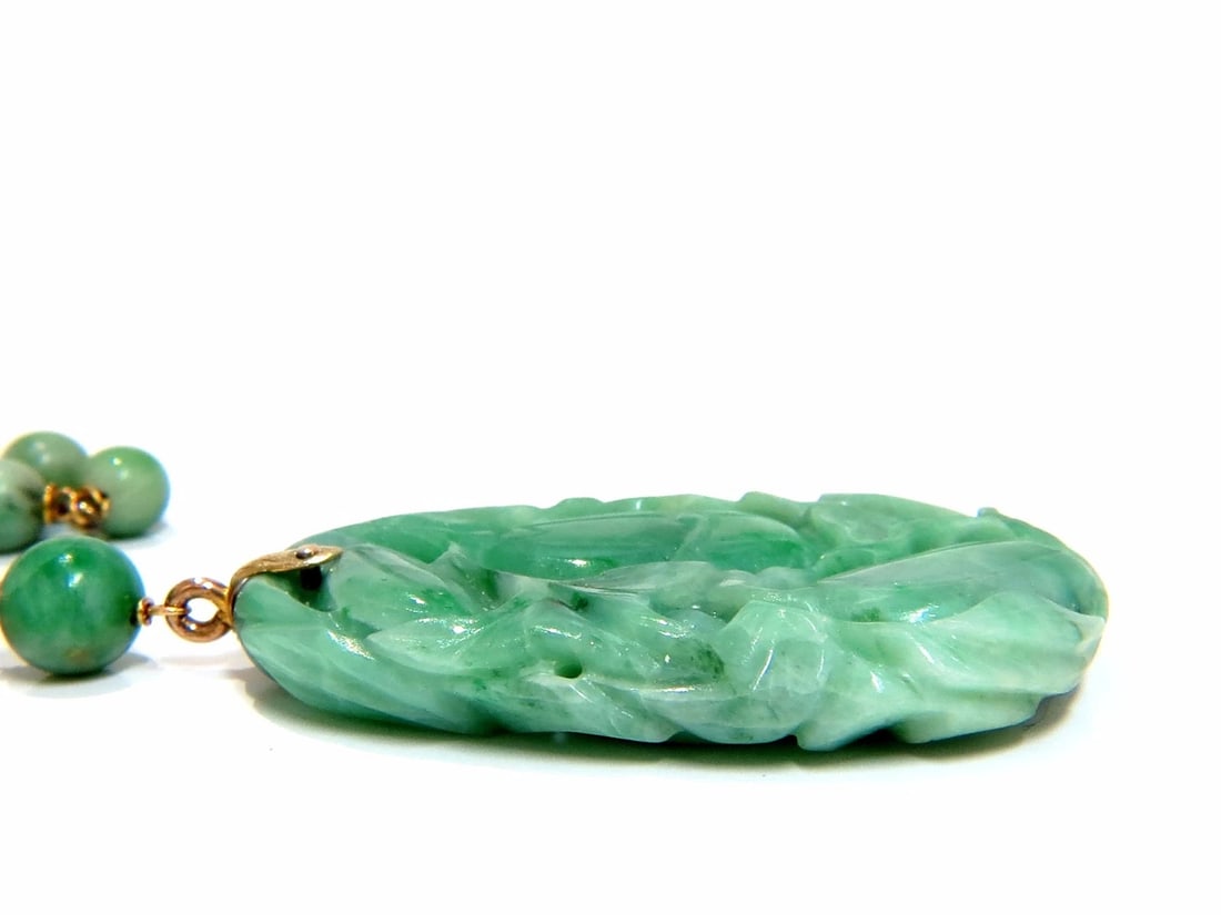 GIA NATURAL 210CT JADE BEAD NECKLACE & NO ENHANCEMENTS** - 6