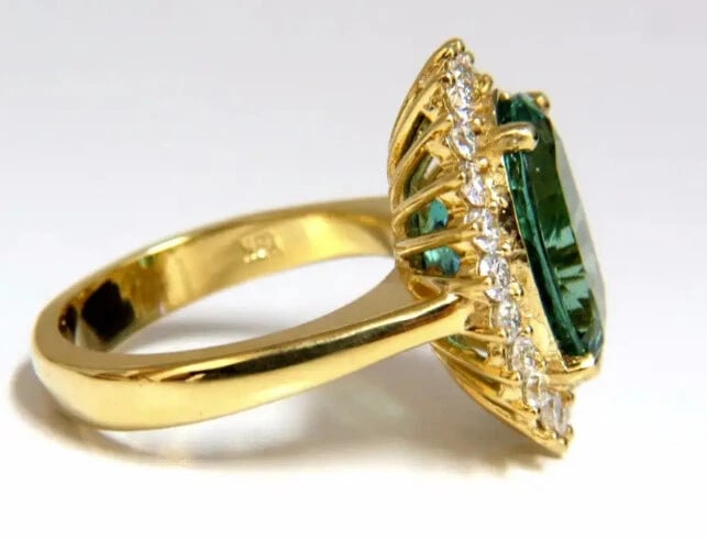 GIA Certified 8.60ct natural green emerald diamonds ring 18kt "F1" Halo Prime *v - 4