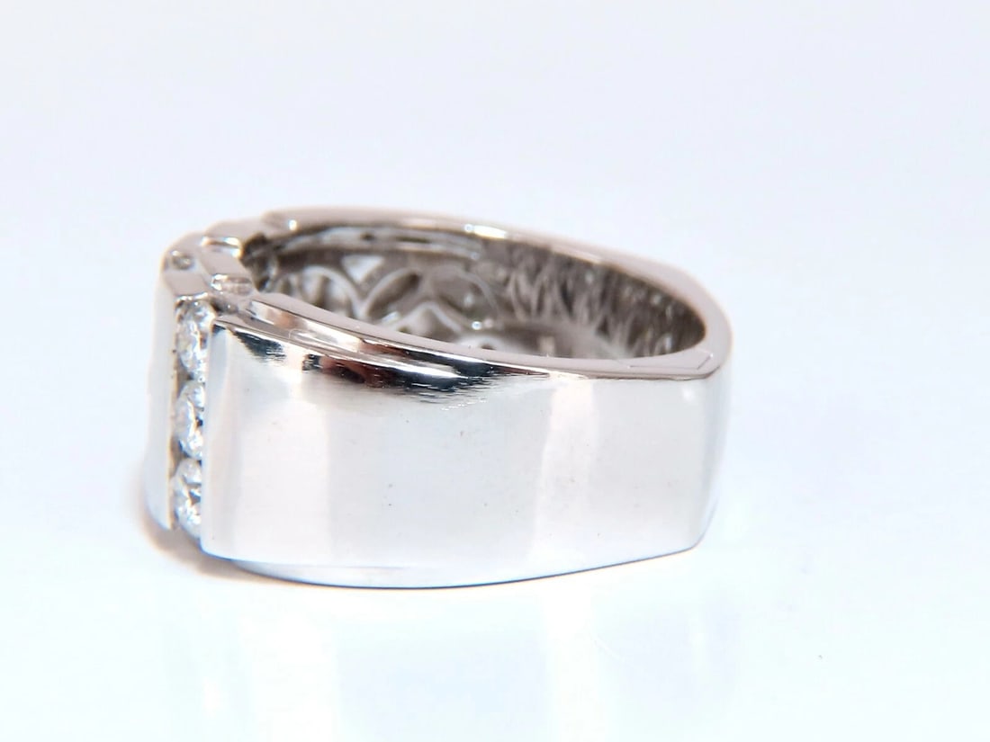 1.05ct Natural Round cut Diamonds mens band 14kt Channel (9) Comfort Fit *v - 4