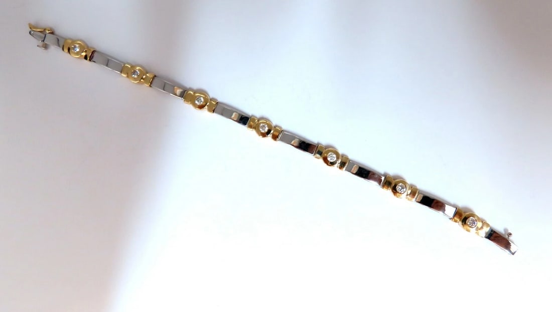 1.50 carat natural round diamond bezel flush set Diamond bracelet 14kt** - 5