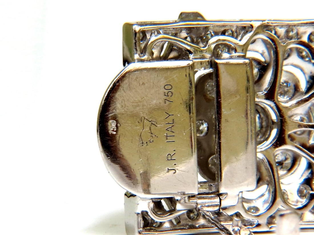 Magnificent 20ct Natural Round Diamonds Wide Cuff Link Bracelet 18kt** - 6