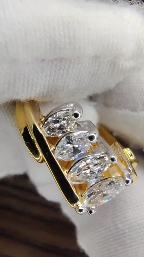 1.55ct Natural Diamonds Bypass Style Band 14kt 12474 *v - 2