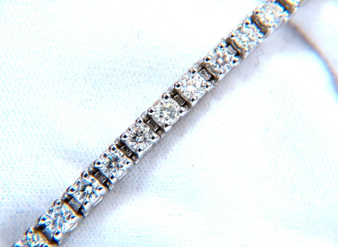 3.75 carat natural round diamonds link tennis bracelet 14kt** - 3