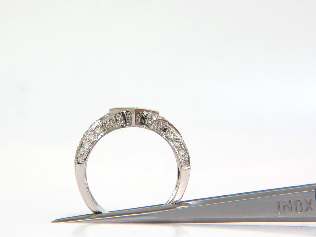 1.00CT NATURAL PRINCESS CLUSTER & ROUNDS CROSSOVER RING SPLIT SHANK 18KT*v - 8