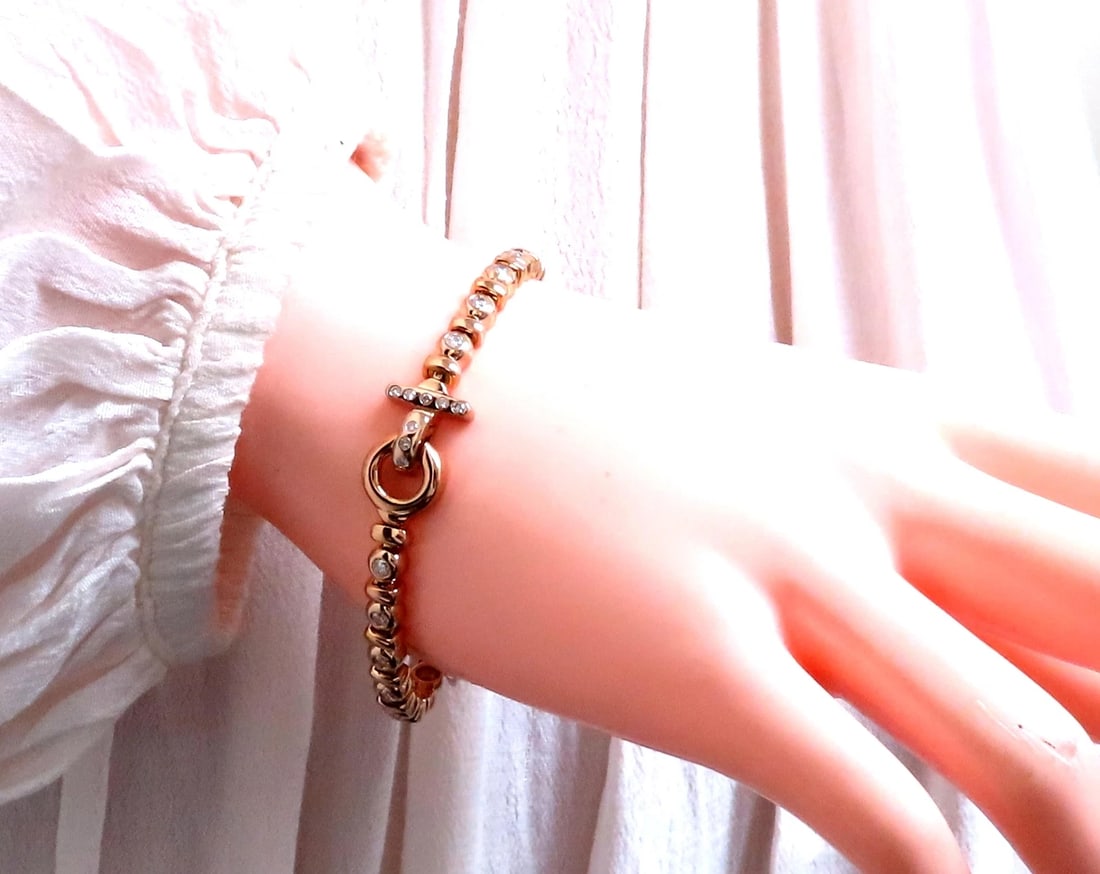 1.54ct diamonds toggle bracelet 14kt 12459** - 3