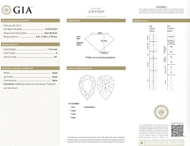 GIA Certified 1.15ct Pear Shape diamond ring 1.00ct. round accents platinum *v - 10