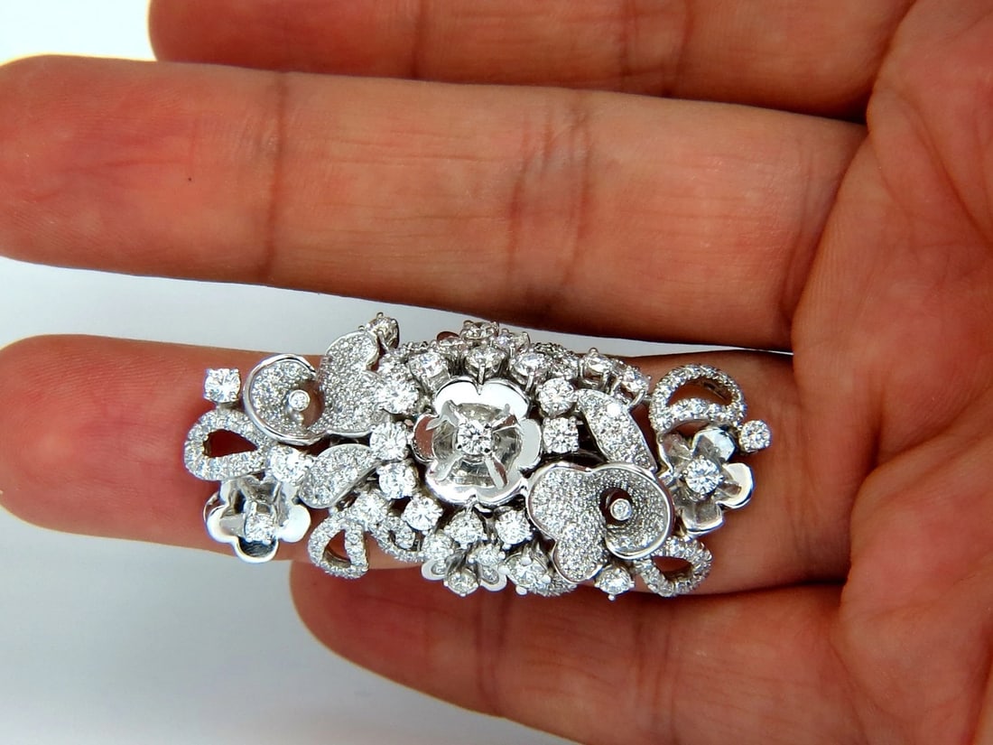 4.00CT NATURAL DIAMONDS FLORAL COCKTAIL VINE 3D DECO RING 18KT *v - 8