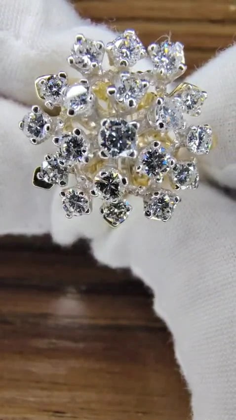 1.90CT NATURAL DIAMONDS FLOATING RAISED COCKTAIL RING 14KT GOLD 10031 *v - 2