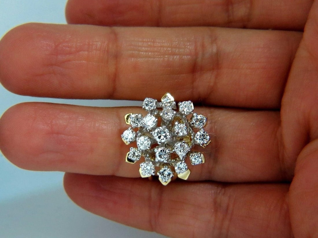 1.90CT NATURAL DIAMONDS FLOATING RAISED COCKTAIL RING 14KT GOLD 10031 *v - 3