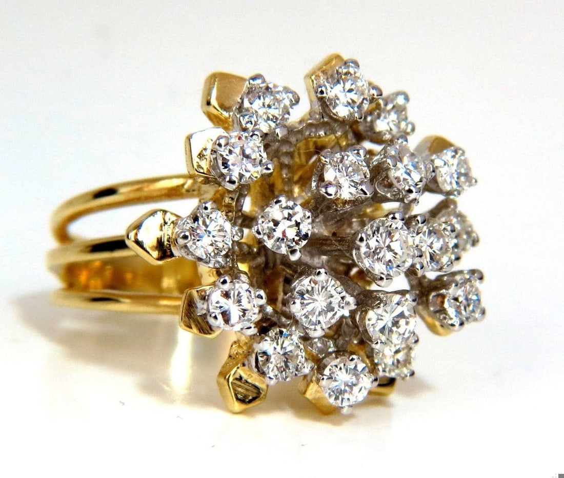 1.90CT NATURAL DIAMONDS FLOATING RAISED COCKTAIL RING 14KT GOLD 10031 *v - 7