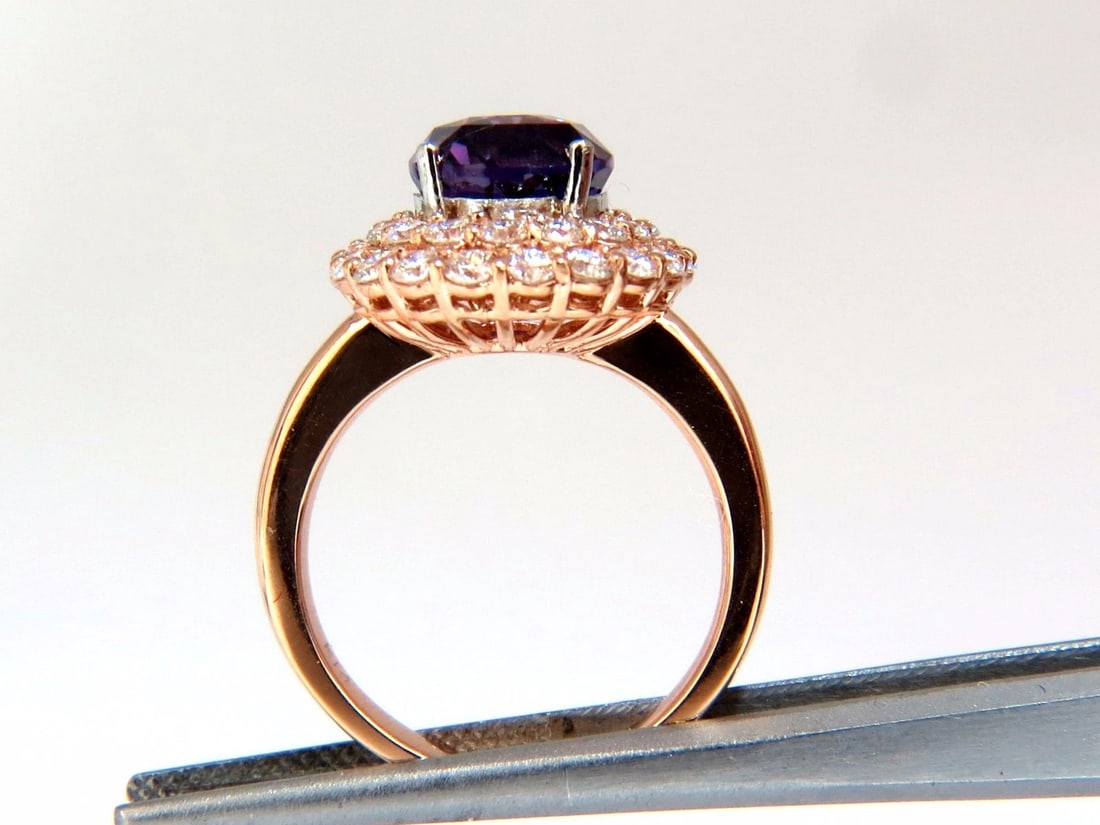 GIA Certified 6.41ct Natural Vivid purple sapphire diamonds ring *v - 7