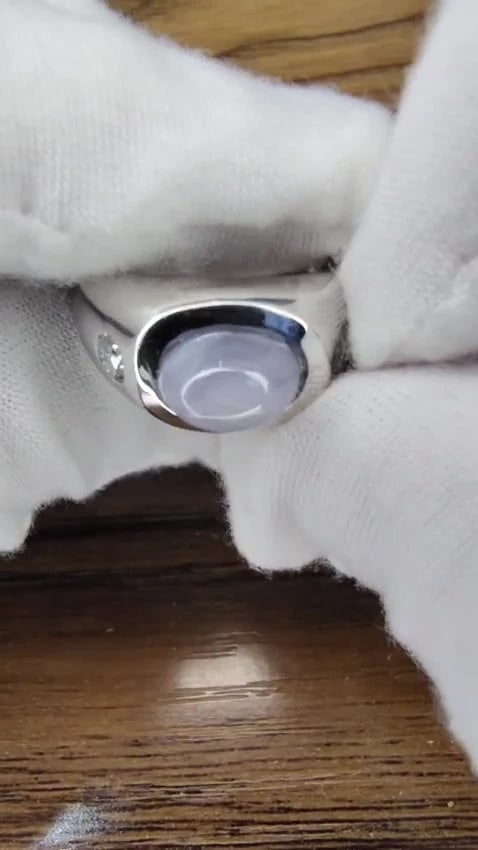 6ct Natural Gray Blue Sapphire Ring 14 Karat Cabochon Sugarloaf cut *v - 2