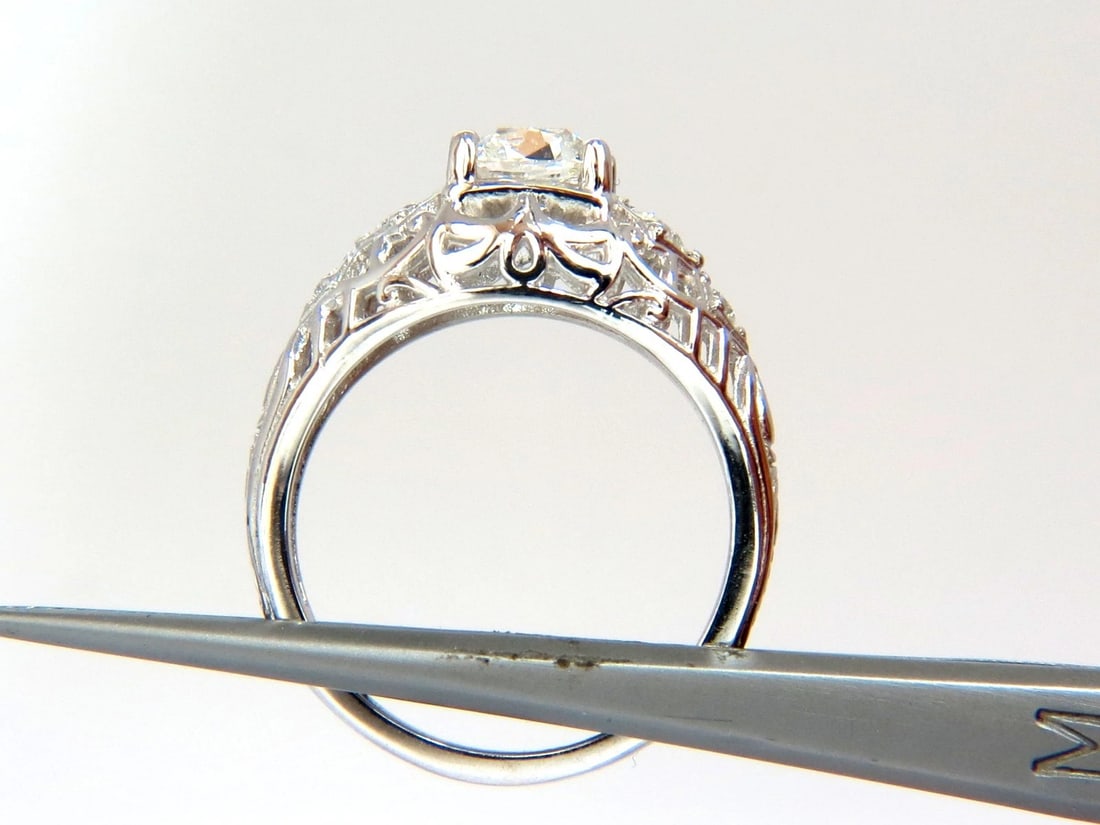 GIA 1.04ct. Cushion Brilliant natural diamond ring G/ Si-1 Deco 14kt gold *v - 5