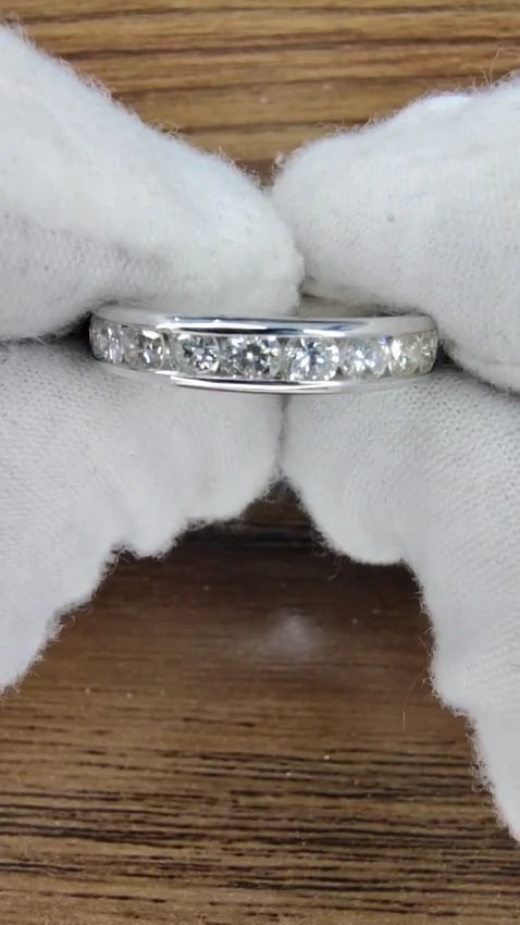 .70ct Natural Round Cut Diamonds Channel Band 14kt Gold 4MM *v - 2