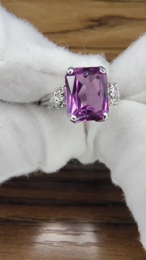 4ct Lab Alexanderite Diamonds Ring 10kt Gold 16511 *v - 2