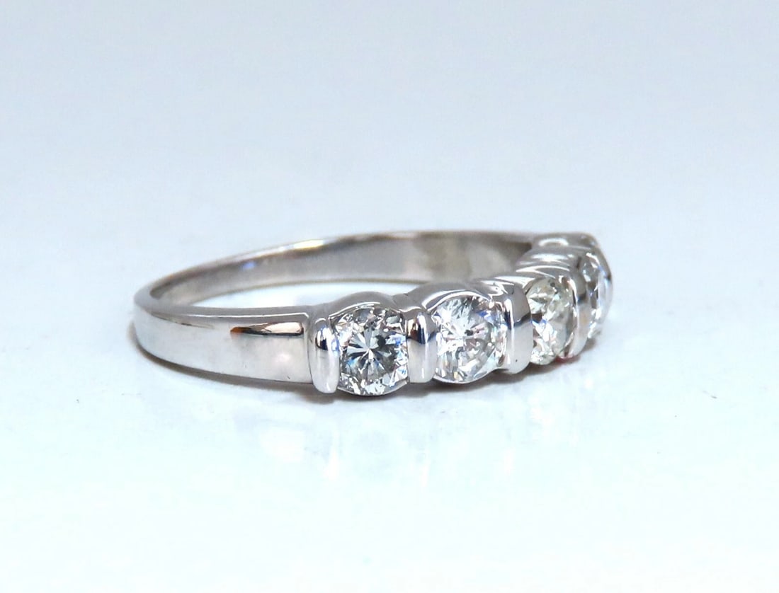 1.02ct Natural Round Diamonds Channel Band Platinum Ring *v - 3