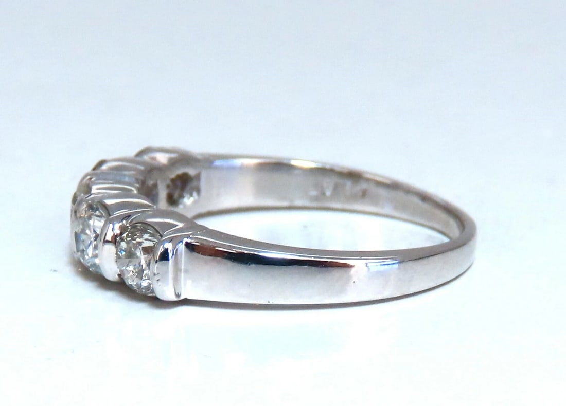 1.02ct Natural Round Diamonds Channel Band Platinum Ring *v - 4