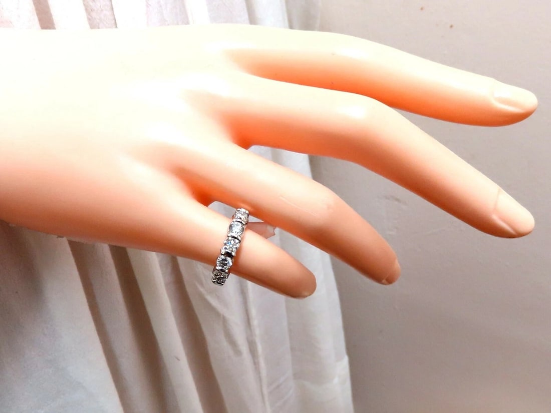 1.02ct Natural Round Diamonds Channel Band Platinum Ring *v - 7