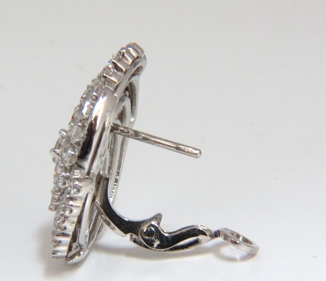 4.25CT SPIRAL KALEIDOSCOPE CIRCULAR ROTARY TWIST 18KT DIAMONDS EARRINGS** - 4