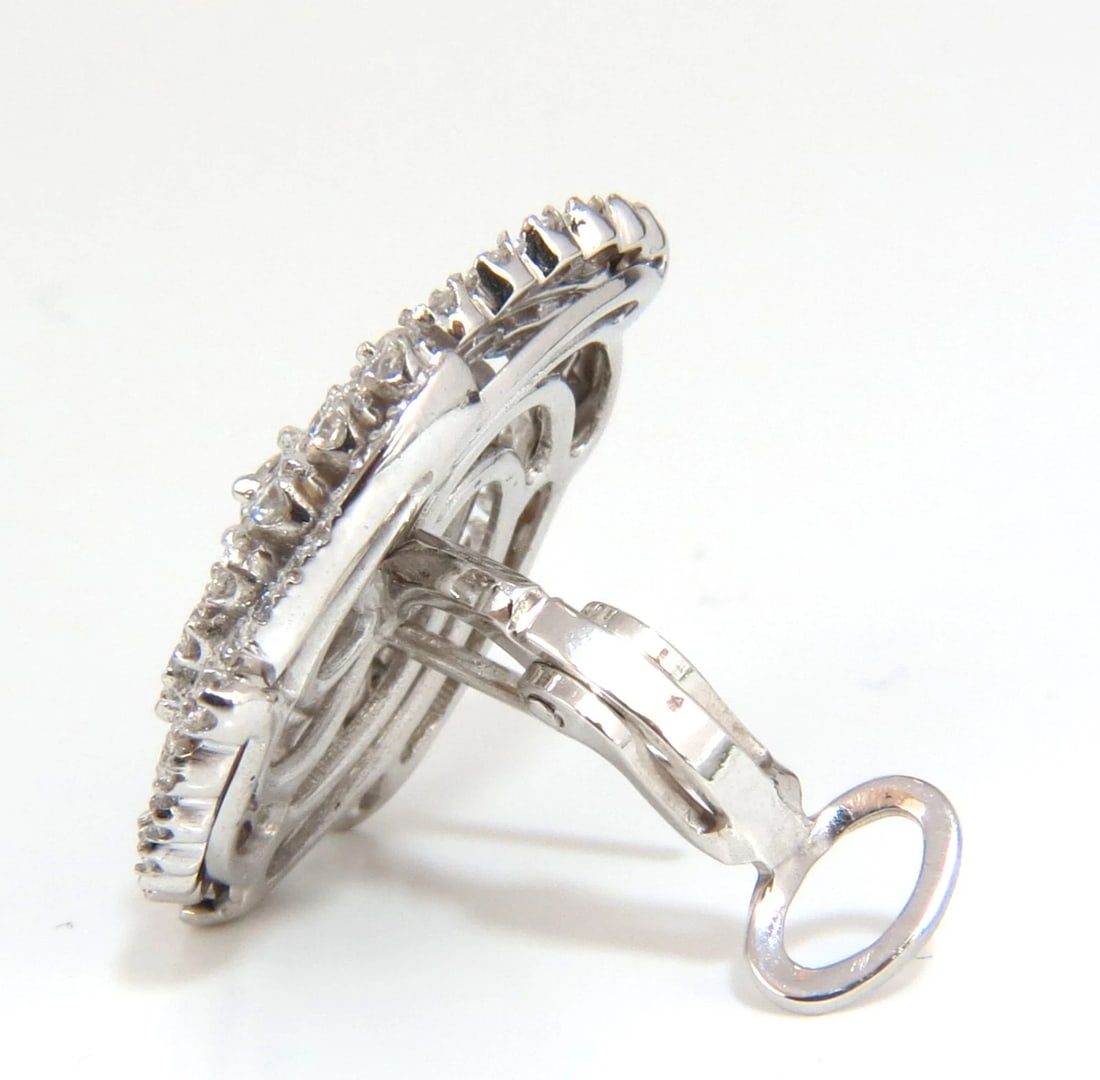 4.25CT SPIRAL KALEIDOSCOPE CIRCULAR ROTARY TWIST 18KT DIAMONDS EARRINGS** - 5