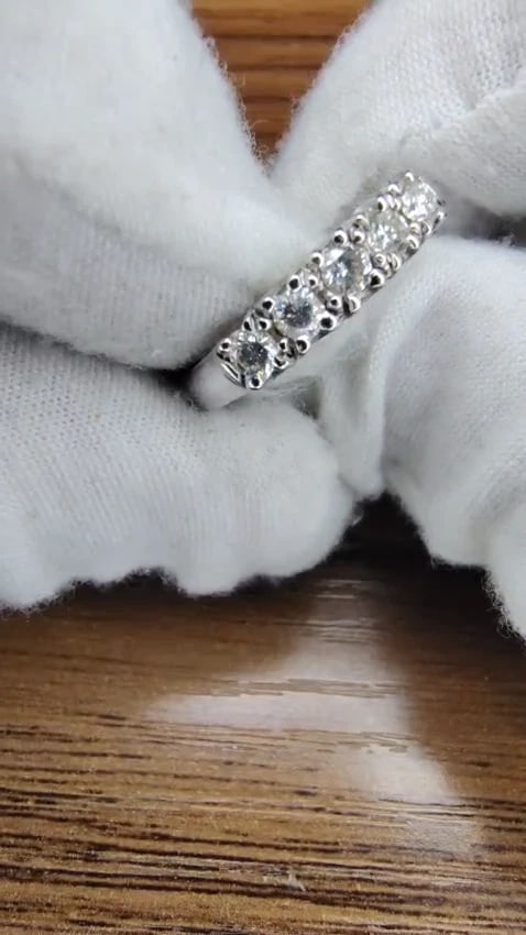 .55CT NATURAL DIAMONDS RING CLASSIC BAND 14KT H/VS *v - 2