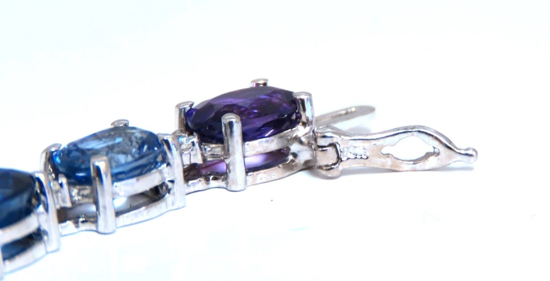 20.68ct Sapphire Tanzanite Aquamarine Tourmaline Emerald Zircon Bracelet 14kt** - 8