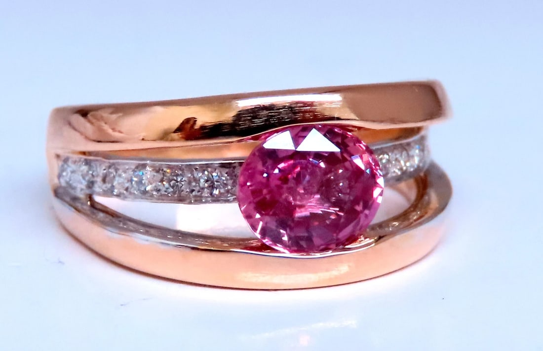 GIA Certified 1.74ct Natural No Heat Pink Sapphire Ring 18kt Gold 12411** - 3