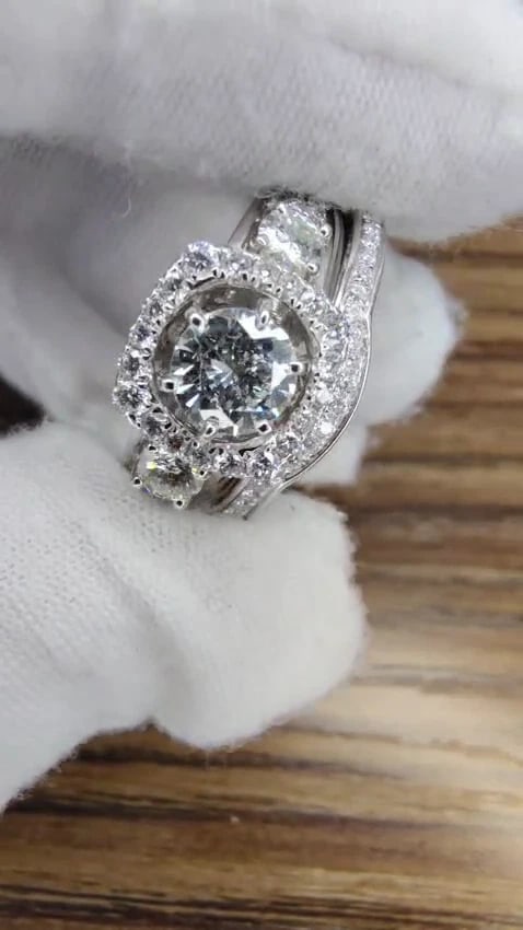 GIA certified .74ct. natural diamond & 1.00ct Engagement ring 14 Karat Band*v - 2