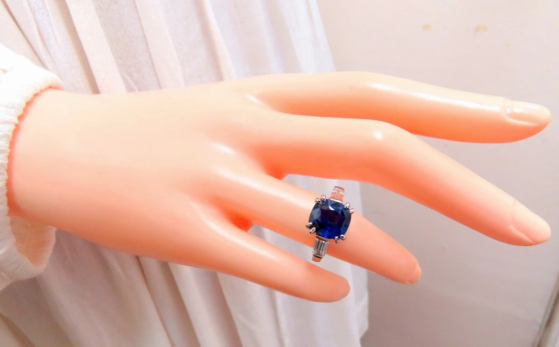 4.44ct GIA Certified Natural Color Change Blue Sapphire Ring 18kt*v - 7
