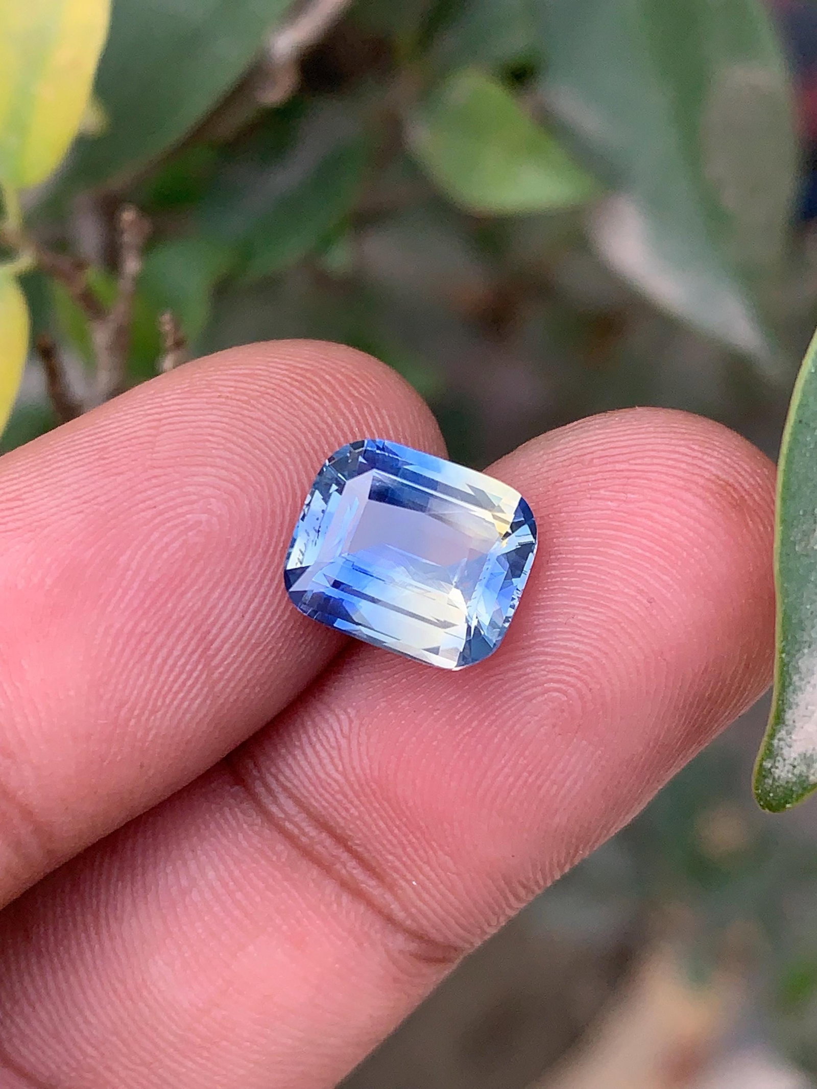 3 Carat No Heat Bi Color Ceylon Sapphire, Cushion Cut Blue & Green Sapphire Stone - 3