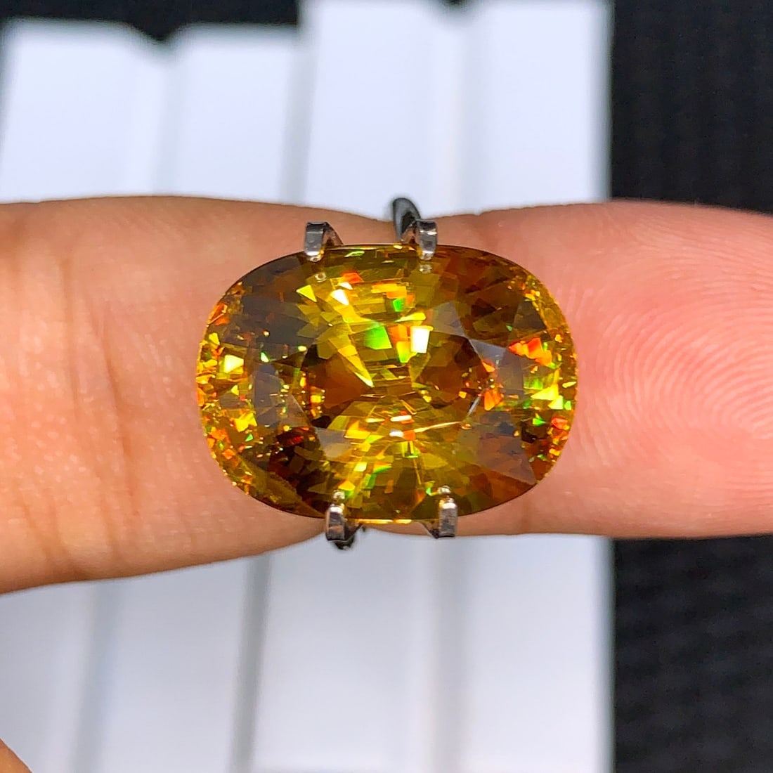 Full Fire Sphene Titanite Gemstone, Yellow Sphene Ring Stone - 6