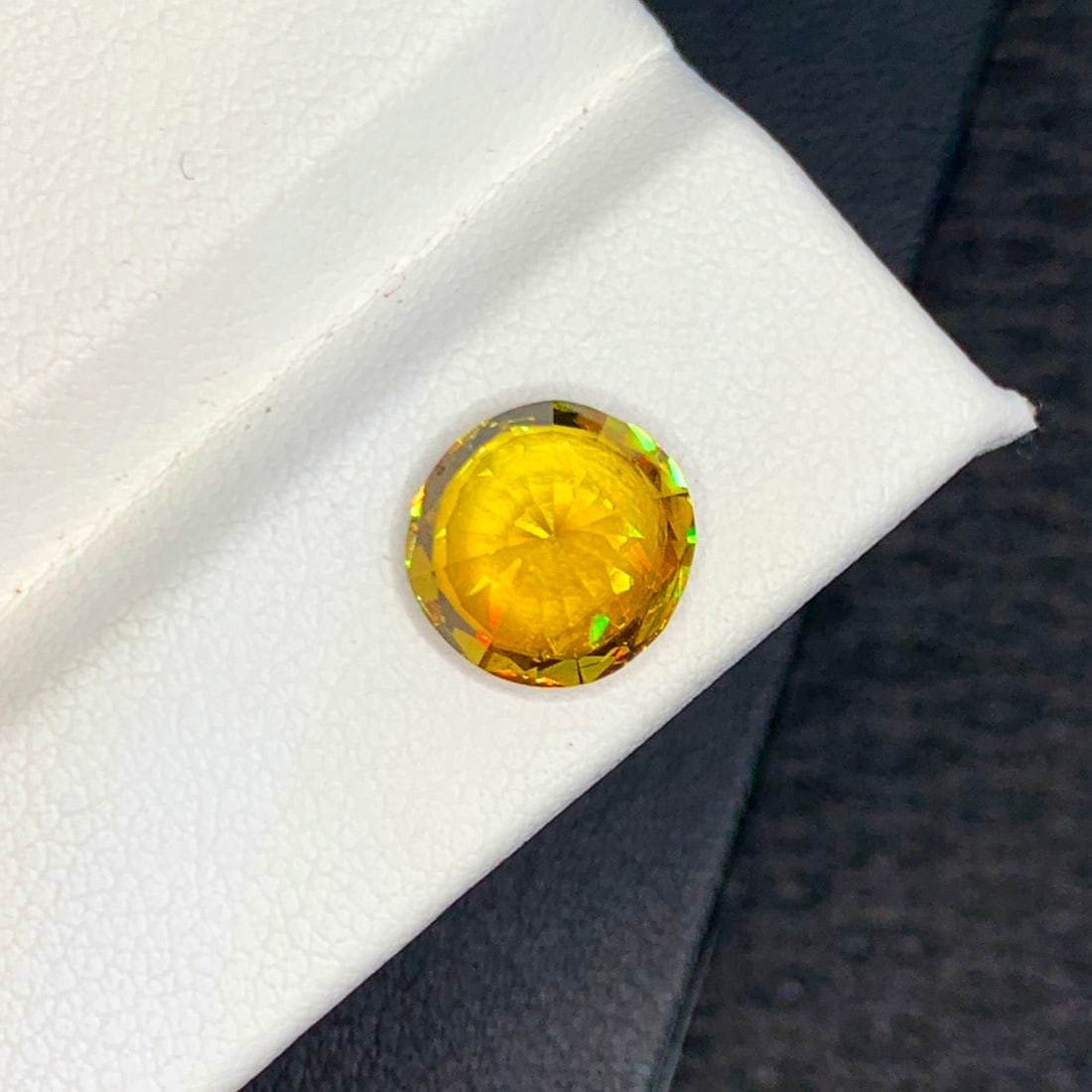 Full Fire Sphene Ring Stone, Yellow Sphene Gemstone For Jewelry Making - 6