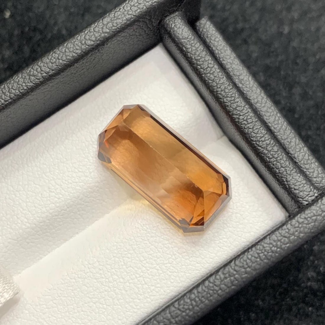 Rich Brown Topaz Gemstone: Long Emerald Cut, November Birthstone (17.50 Carat) - 8