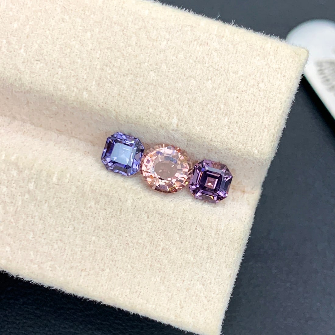 Orange Sapphire Stone with Reverse pair Spinel Gemstones - 2