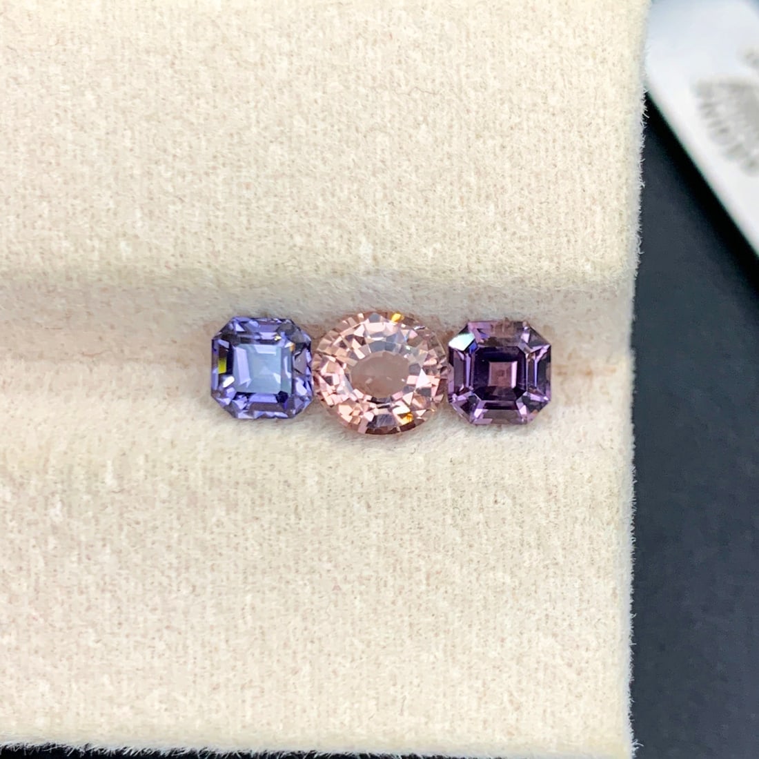 Orange Sapphire Stone with Reverse pair Spinel Gemstones - 3